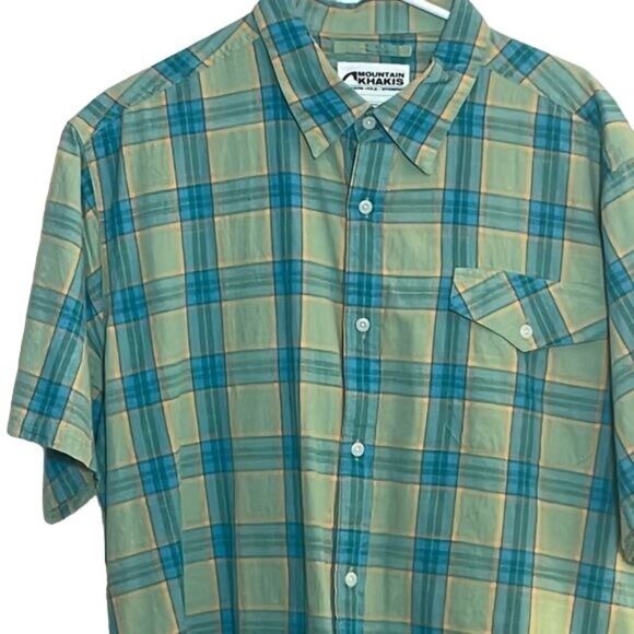 Mountain Khakis | Flannel Short, Sleeve Shirt | Size: XL | Green, Blue, Yellow - Picture 3 of 14